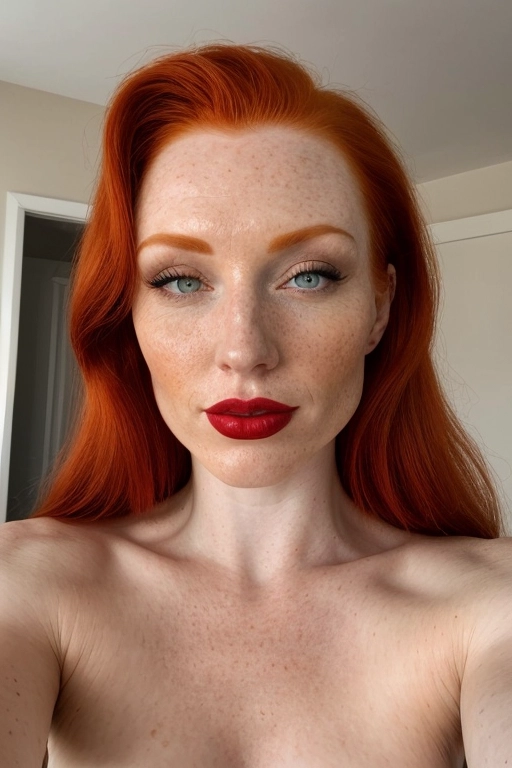 nude redhead selfie