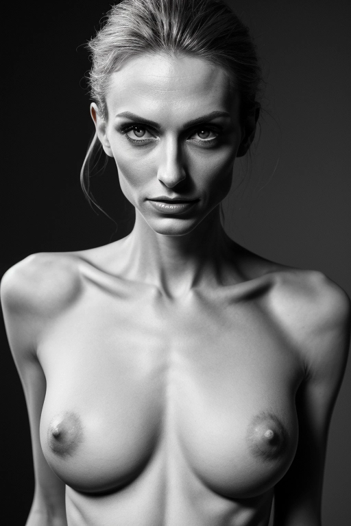 flat chested woman naked