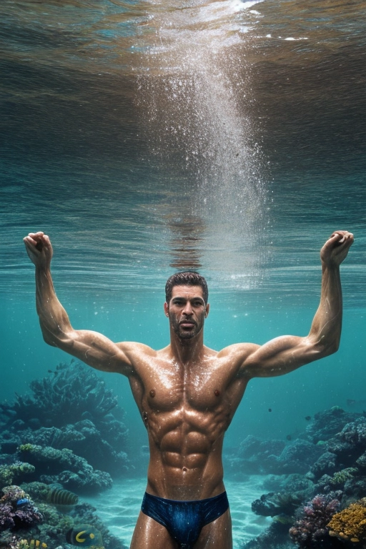 naked men underwater