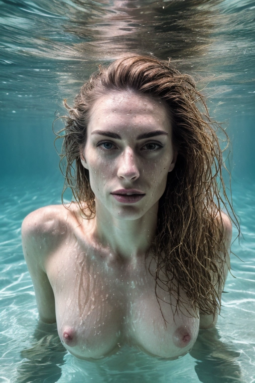 women underwater naked