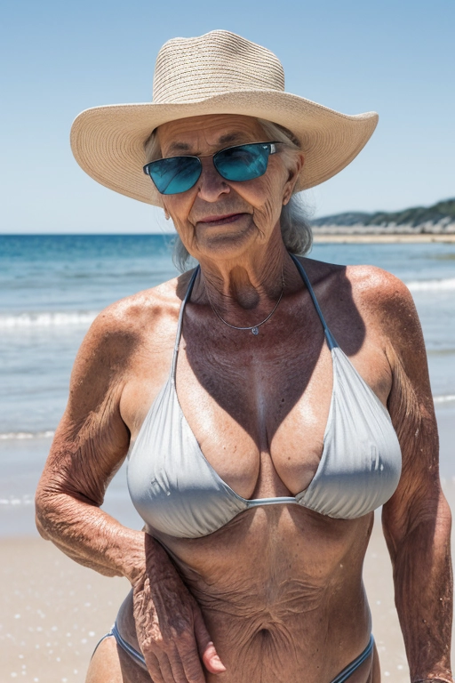 granny nude at beach