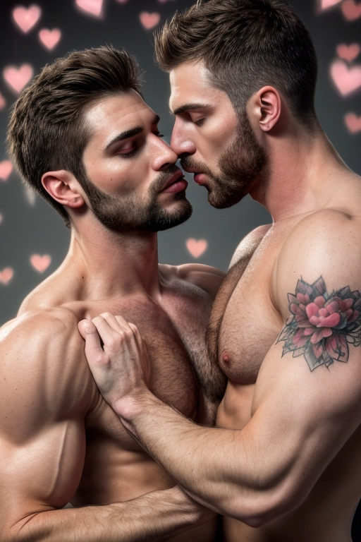 gay naked men kissing