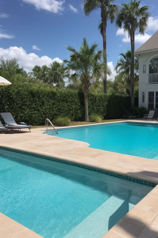 swimming nude in the pool