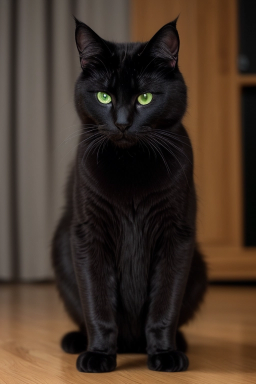 nude black cat