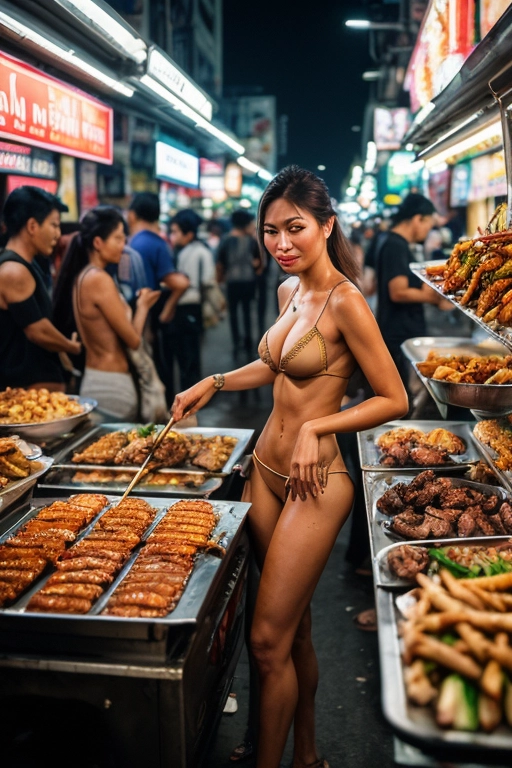 Carne de rua tailandesa: galerias de carne de rua asiática